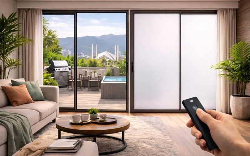 Balcony Doors with Smart Film